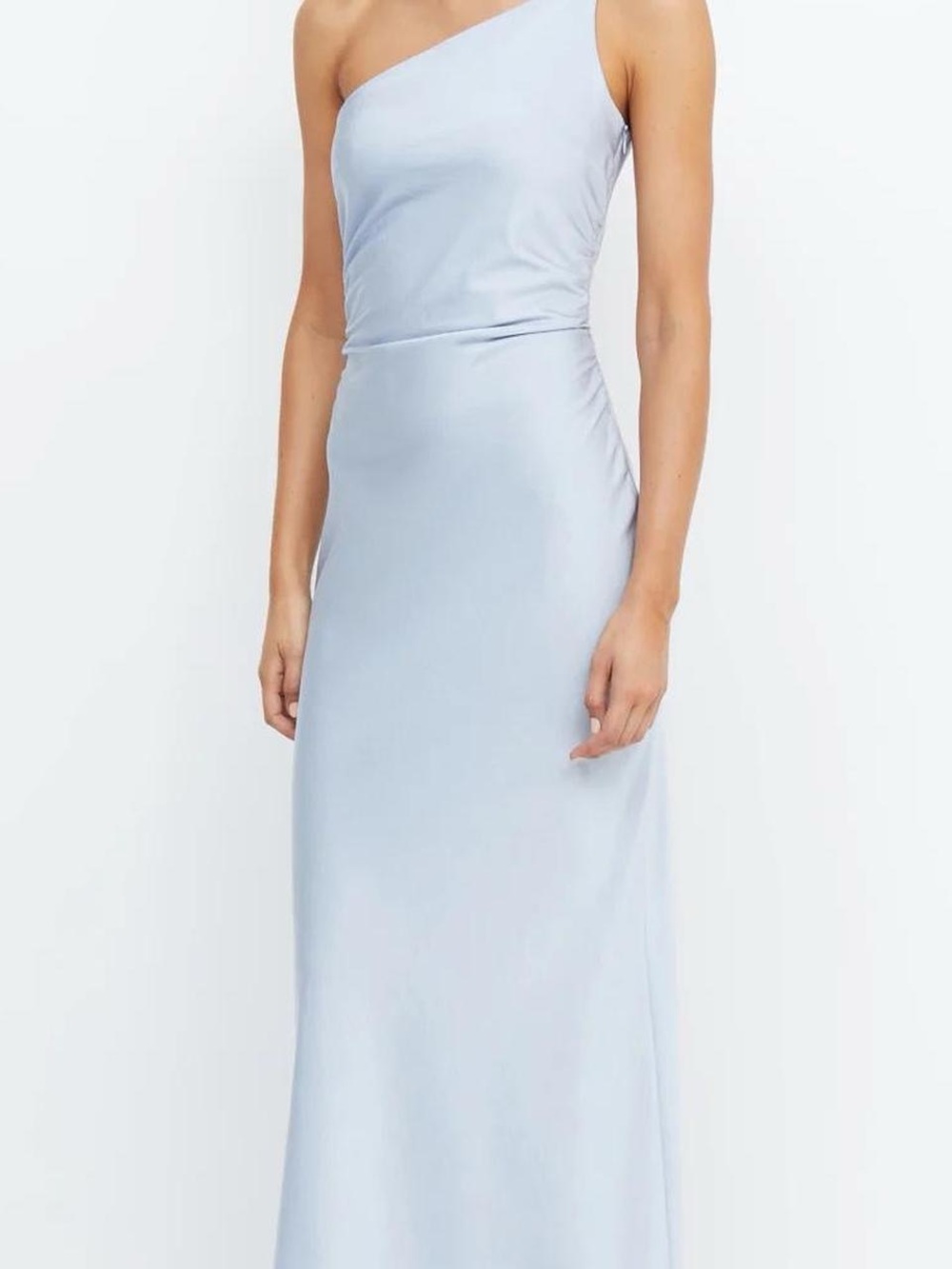 Bec and bridge Asymmetric One-Shoulder Light Blue Maxi Dress